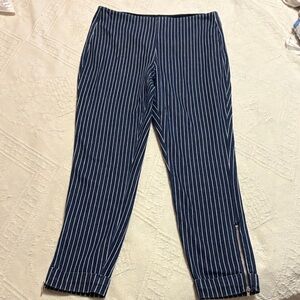 Lysse Navy and White Striped Ankle Jeans